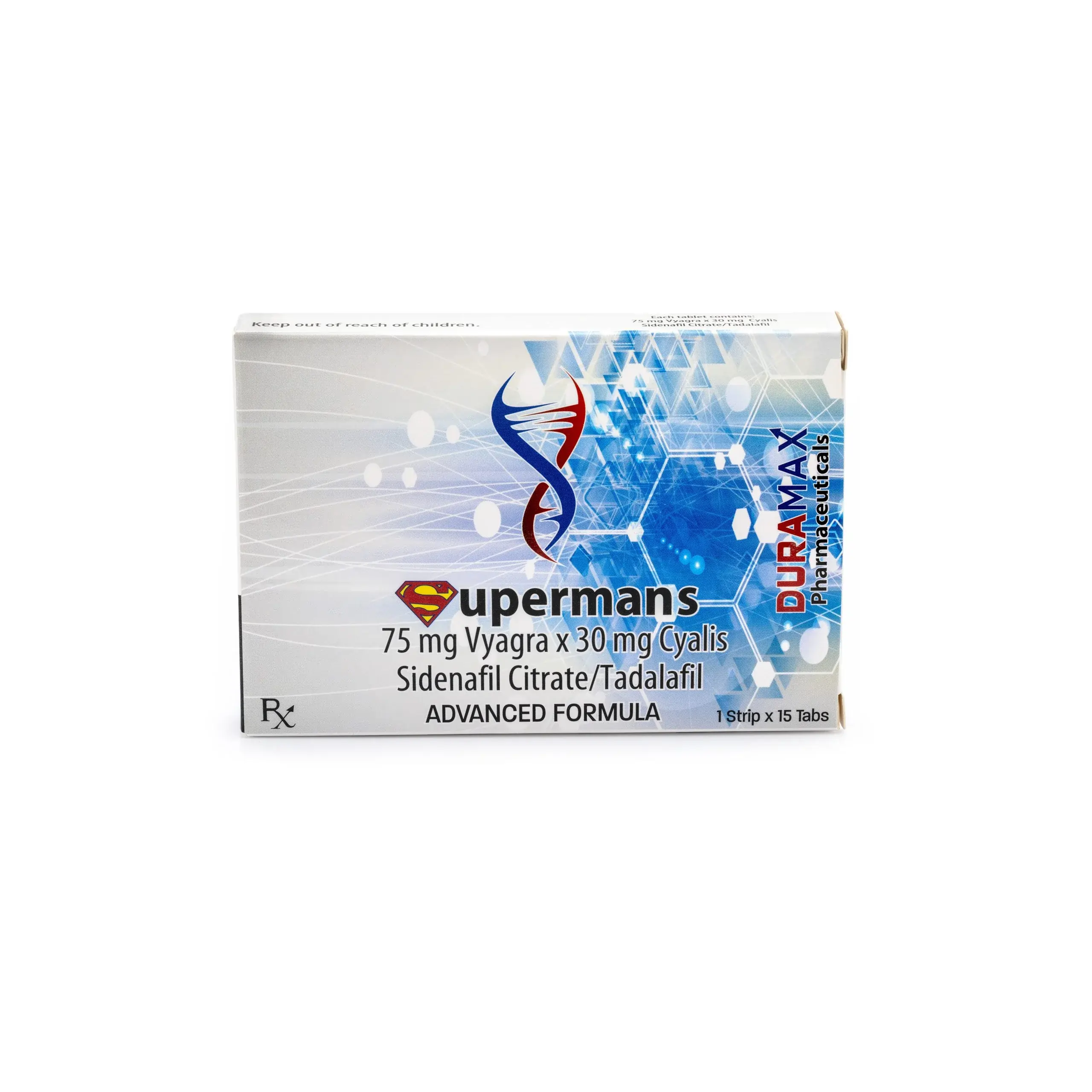 Supermans (75 mg of Sildenafil, 30 mg of Tadalafil per tab)